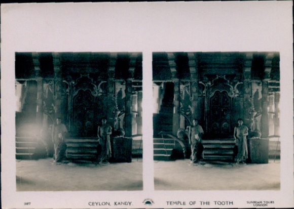 Stereo photo Kandy Sri Lanka Ceylon, Temple of the Tooth