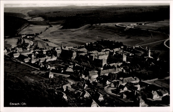 Postcard Ebrach in the Steigerwald Upper Franconia, aerial photograph