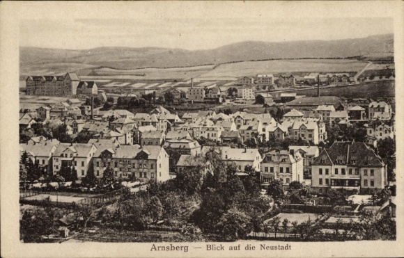 Ak Arnsberg im Sauerland Westfalen, Neustadt, Panorama