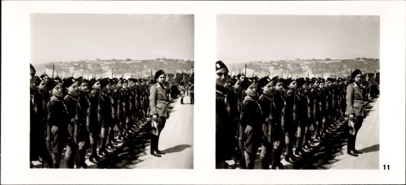 Stereo Photo Hitler Mussolini, The Fuhrer&#39;s State Visit to Italy, No. 11 Naples, Badilla