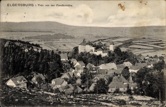 Postcard Elgersburg in Thuringia, town panorama from the Preußenhöhe