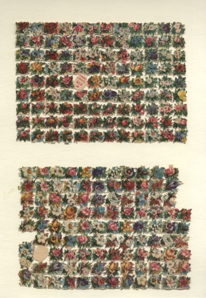 2 blocks (1 incomplete) flower bouquets, approx. 12 x 17 cm