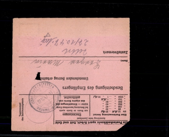 Michel Nr. 959 auf Postanweisung