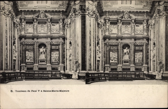 Stereo Postcard Roma Rom Lazio, Tomb of Paul V in Santa Maria Maggiore