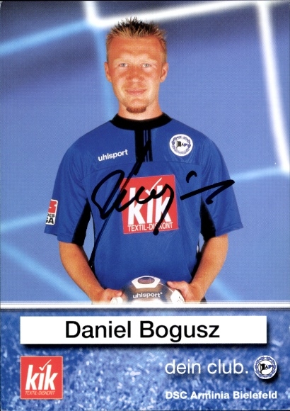 Autograph card footballer Daniel Bogusz, Arminia Bielefeld, autograph