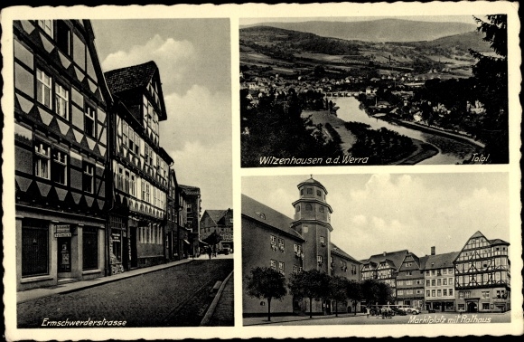 KP Witzenhausen on the Werra Hesse, Panorama, Ermschwerderstrasse, Rynek, Ratusz