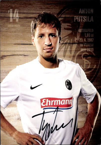 Autograph card footballer Anton Putsila, SC Freiburg, autograph