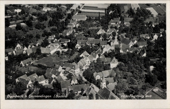 Postcard Bombach (near Emmendingen) Kenzingen in Breisgau Baden, aerial photograph