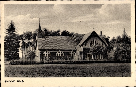 Postcard Freistatt Lower Saxony, exterior view of the church
