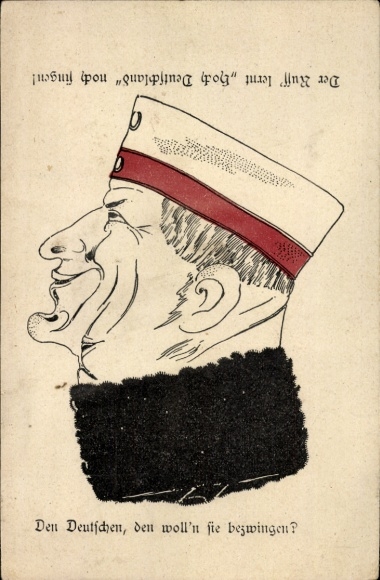 Puzzle Postcard The Germans, they want to defeat them? The Russian is still learning to sing Hoch Germany