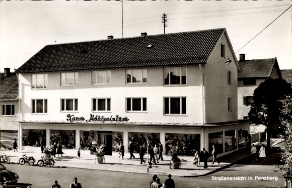 Postcard Penzberg in Upper Bavaria, Xaver Mühlpointner, main square