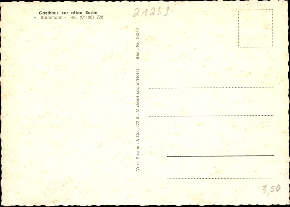 Postcard Todtshorn Tostedt in the district of Harburg, inn to the old beech, monument, path section