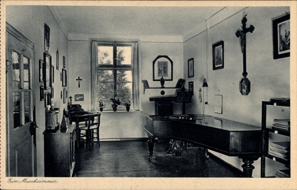 Postcard Zangberg in Upper Bavaria, Educational Institute of the Salesian Sisters of St. Joseph, Music Room