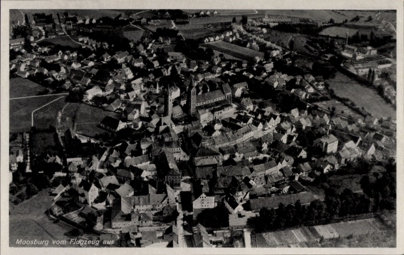 Postcard Moosburg an der Isar Upper Bavaria, aerial photograph