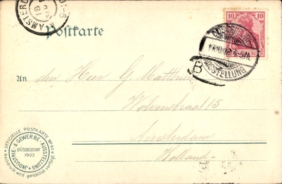 Ak Düsseldorf am Rhein, Handelstentoonstelling 1902, Duitse Betonvereniging, Kunstpalast