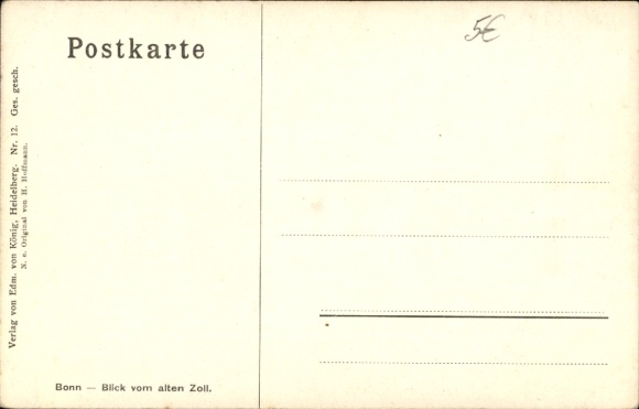 Artysta KP Hoffmann, H., Bonn am Rhein, widok ze starego mostu celnego, łódź
