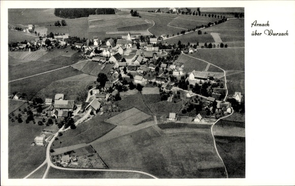 Postcard Arnach Bad Wurzach in Upper Swabia, aerial photograph