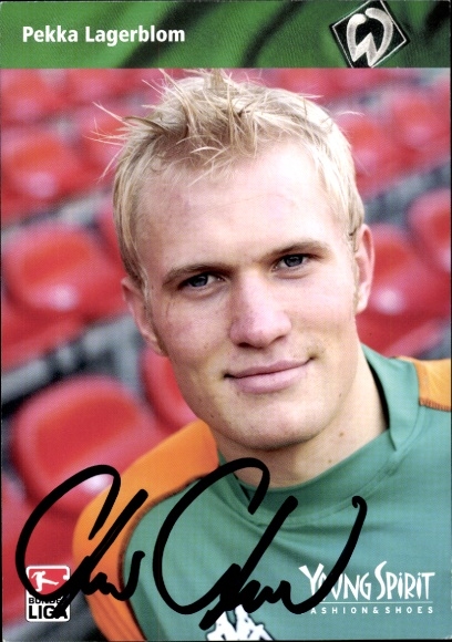 Autogrammkarte Fußballer Pekka Lagerblom, Werder Bremen, Autogramm