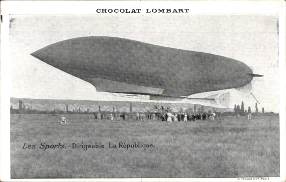 PC Aviation Sports, Airship La République, advertising, Chocolat Lombart