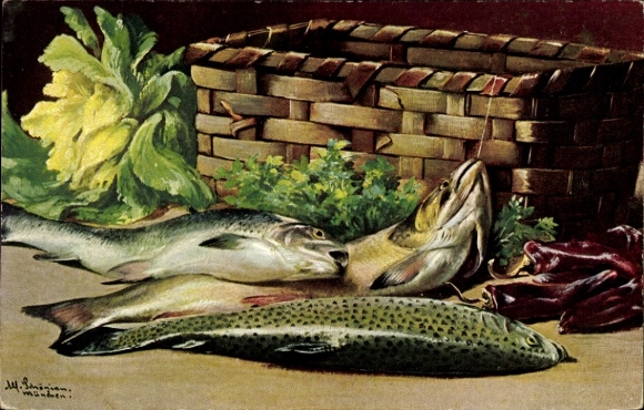 Artist Postcard Still Life, Fish