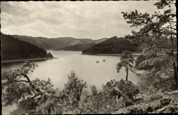 Postcard Saale Orla District, Saale Dam