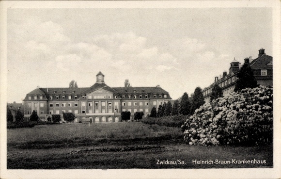 Ak Zwickau in Sachsen, Blick auf das Heinrich Braun Krankenhaus