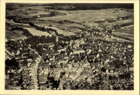 Postcard Schwaigern in Württemberg, aerial photograph