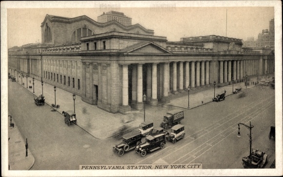 AK New York City USA, Pennsylvania Railroad Station, Seventh Avenue and Thirty Second Street