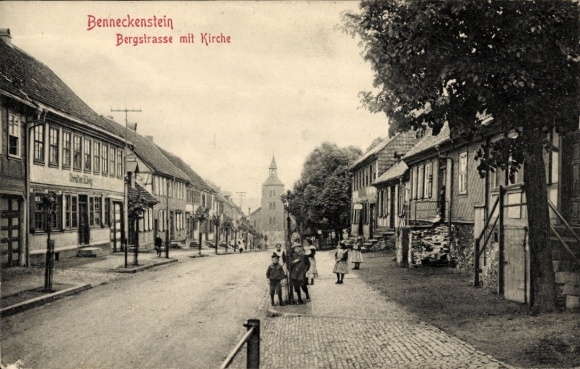 Postcard Benneckenstein Oberharz, Bergstraße, Church