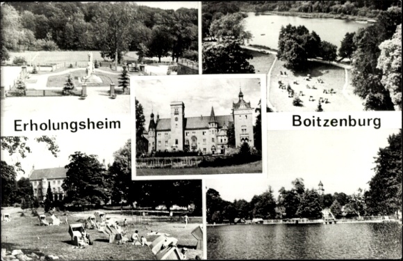 Ak Boitzenburg in der Uckermark, Erholungsheim,  Parklandschaft, Teich