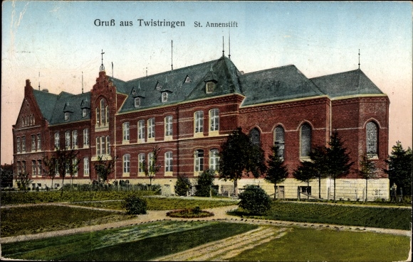 Postcard Twistringen in Lower Saxony, St. Annenstift, garden view