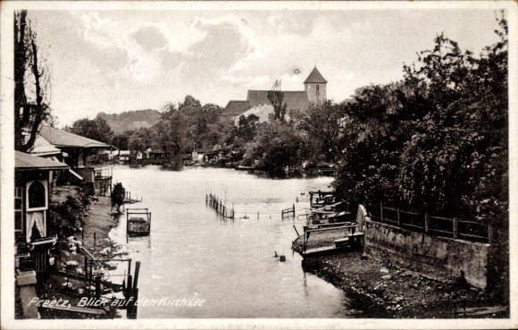 Postcard Preetz in Holstein, view of the Kirchsee