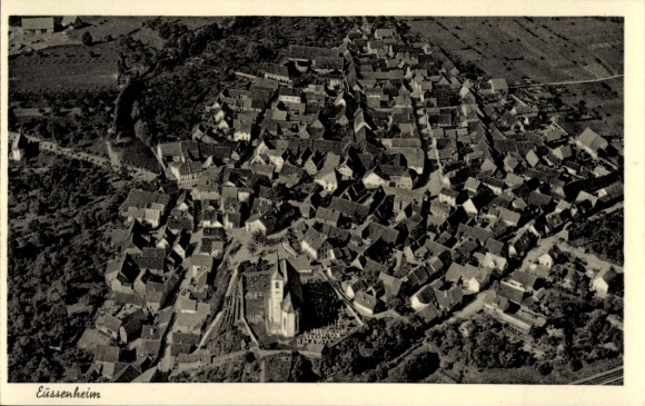 Ak Eussenheim Eußenheim in Neder-Franken, luchtfoto van de stad