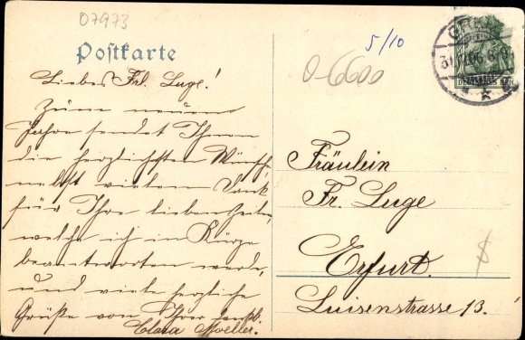 Jaarnummers Ansichtkaart Greiz im Vogtland, 1907, Schwanensee, plaats, omgeving, kasteel