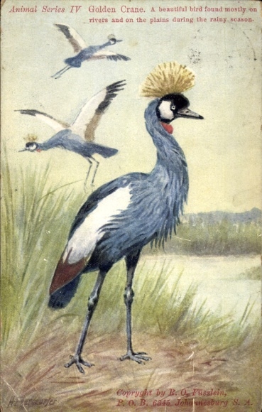 Artist Postcard Egersdorfer, H., Golden Crane