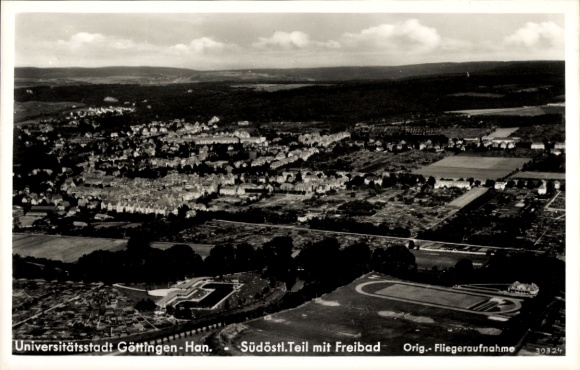 Ak Göttingen in Niedersachsen, Fliegeraufnahme