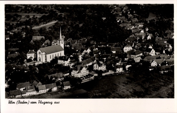 Postcard Ulm in Baden Renchen Black Forest, aerial photograph