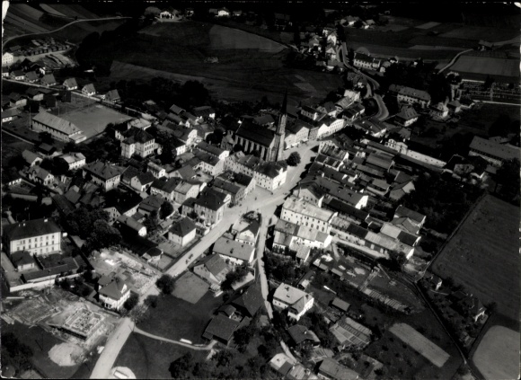 Postcard Freyung in the Bavarian Forest, aerial photograph