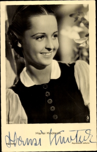 Postcard actress Hansi Knoteck, portrait