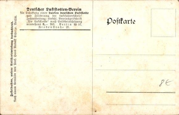 Artist Postcard Schulze, Hans Rudolf, Tethered Balloon of the German Air Fleet in WW I, Artillery