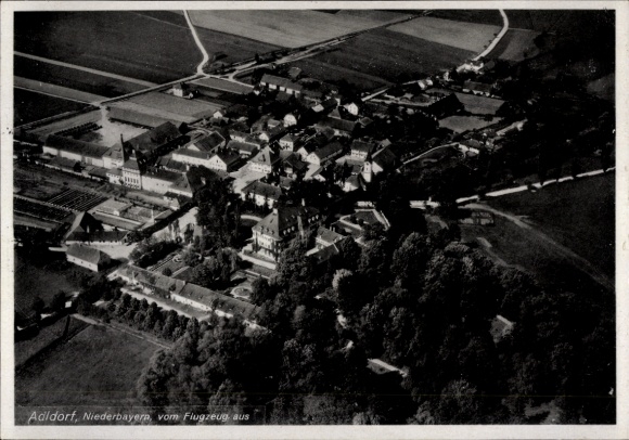 Postcard Adldorf Eichendorf in Lower Bavaria, aerial photograph