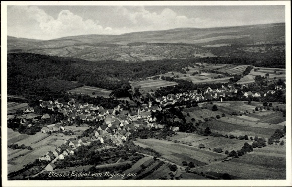 Postcard Elsenz Eppingen in Baden, aerial photograph