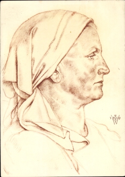 Artist Postcard Willrich, Wolfgang, forester's wife from Buchenland, Romania, VDA