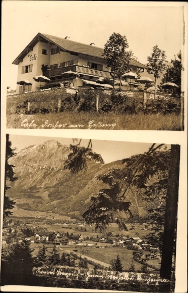 Photo Postcard Bayerisch Gmain in Berchtesgadener Land Upper Bavaria, view of the town, Cafe Dreher