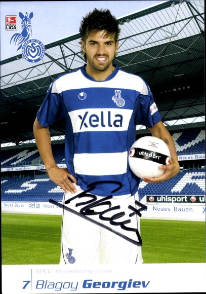 Autogrammkarte Fußballer Blagoy Georgiev, MSV Duisburg, Autogramm