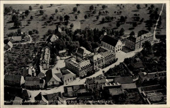 Postcard Herten Rheinfelden in Baden, aerial photograph, St. Josefs-Anstalt
