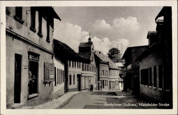 Ak Großörner Mansfeld im Harzvorland, Mansfelder Straße
