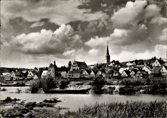Postcard Sulzfeld am Main in the district of Kitzingen, partial view