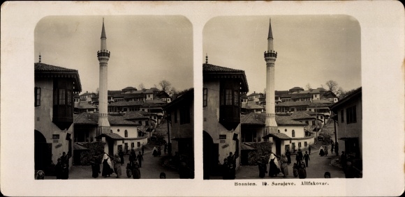 Stereo Photo Sarajevo Bosnien Herzegowina, um 1905, Alifakovac