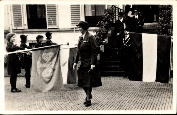 Postcard Soestdijk Utrecht Netherlands, Chief Guide Lady Baden Powell, Bezoek op het Paleis 1946